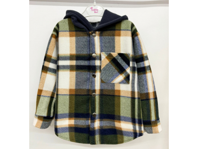 Рубашка дитяча для дівчинки і хлопчика (РБ-09 фліс полар клітинка.)