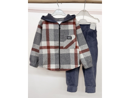 Костюм дитячий-підлітковий для дівчинки і хлопчика (КС-29 кашемір клітинка+ велюл одн без утеплення.)