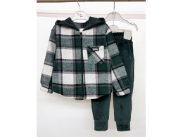 Костюм дитячий-підлітковий для дівчинки і хлопчика (КС-29 кашемір клітинка+ велюл одн без утеплення.)