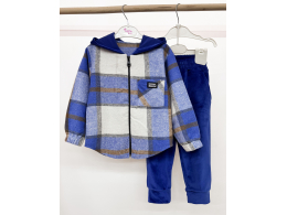 Костюм дитячий-підлітковий для дівчинки і хлопчика (КС-29 кашемір клітинка+ велюл одн без утеплення.)
