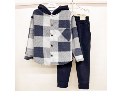 Костюм дитячий для дівчинки і хлопчика (КС-52 фліс полар клітинка .)