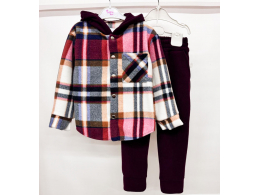 Костюм дитячий для дівчинки і хлопчика (КС-52 фліс полар клітинка .)