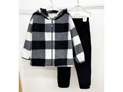 Костюм дитячий для дівчинки і хлопчика (КС-09 фліс полар клітинка .)